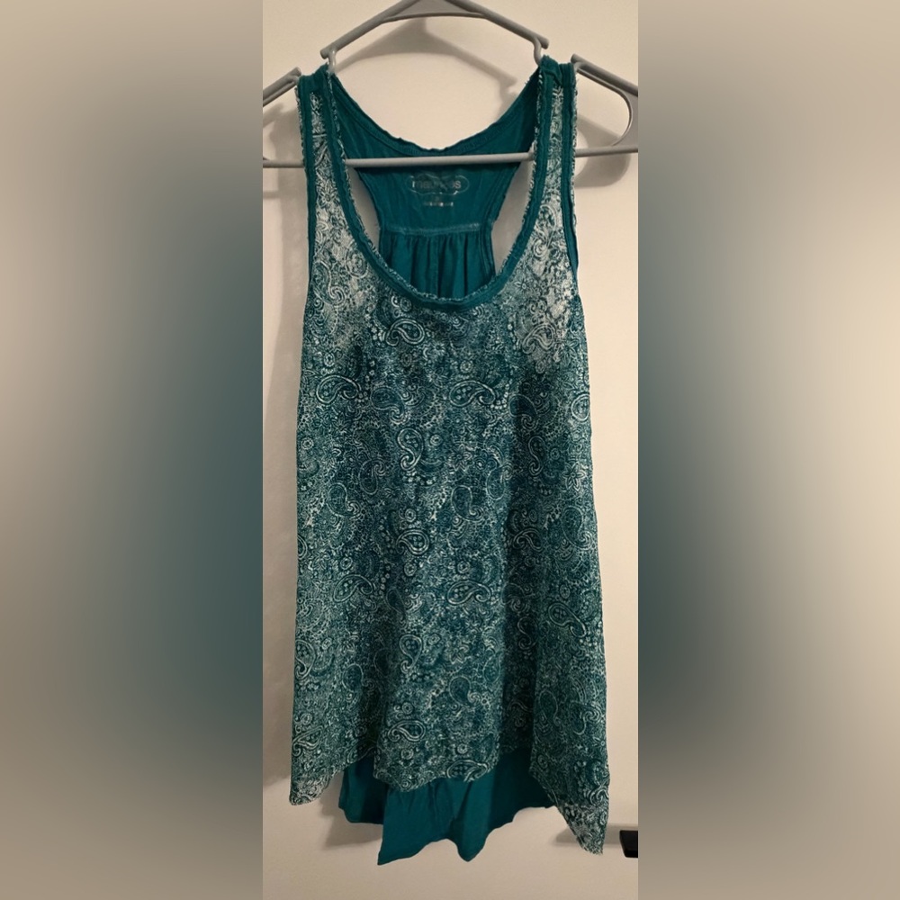 Maurices Teal Paisley Tank Top
